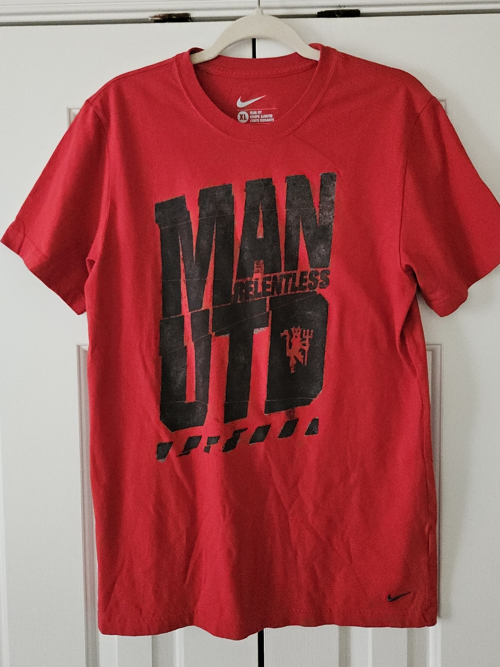 Nike Manchester United Red/Black Soccer Graphic T-Shirt Slim Fit XL